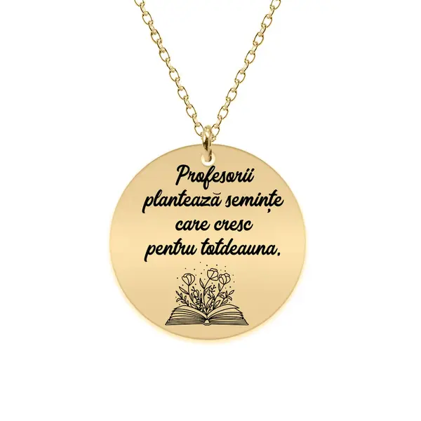 Growing - Colier personalizat pentru profesori din argint 925 placat cu aur galben 24K