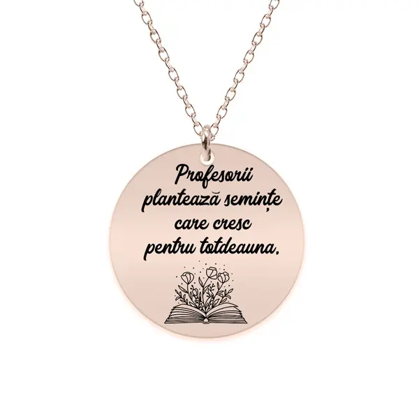 Growing - Colier personalizat pentru profesori din argint 925 placat cu aur roz