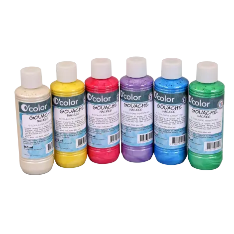 Guasa lavabila 6 x 250 ml, culori perlate