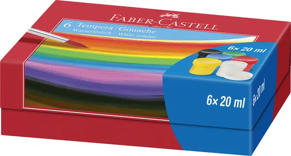 Guase 6culori, 20ml, Faber-Castell