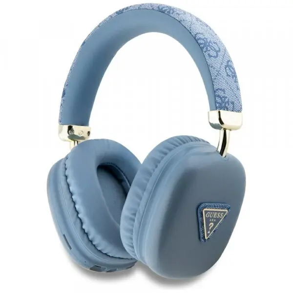 Guess Casti Handsfree Bluetooth Guess 4G Gold Triangle Logo, A2DP, Albastru