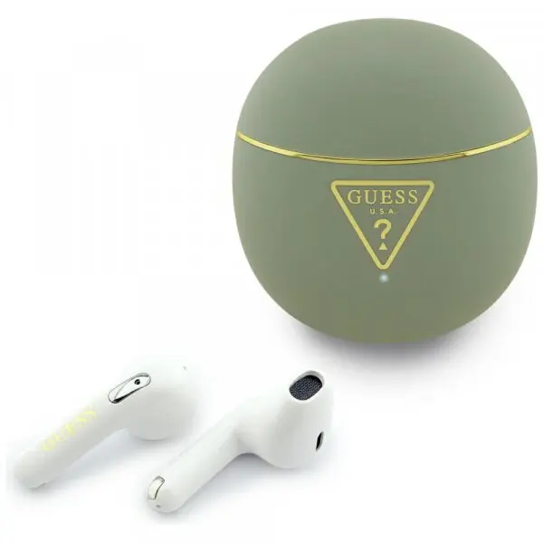Guess Casti Handsfree, Bluetooth, Guess Script Print, TWS, Kaki
