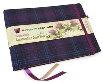 Guest Book - Kinloch Anderson Thistle Tartan cloth. Waverley Scotland Genuine Tartan Commonplace Series (16cm x 24cm), Hardback/***