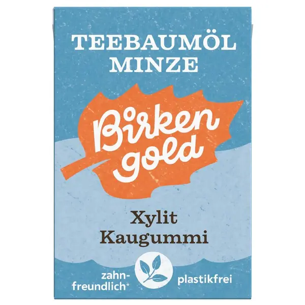 Guma de mestecat cu tea tree si menta 20 drajeuri 28g Birkengold