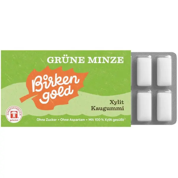 Guma de Mestecat cu Xylitol si Menta, 12 Bucati, Birkengold