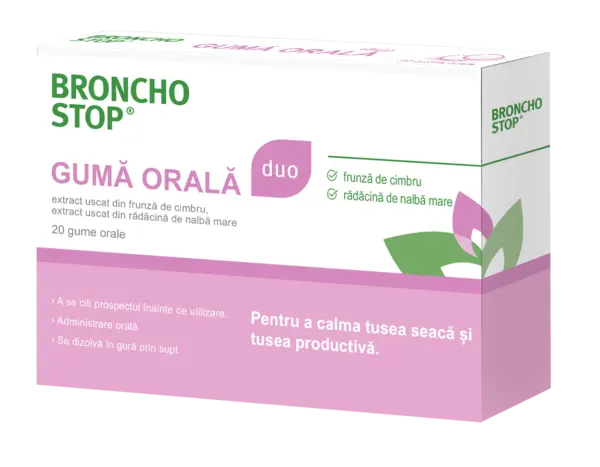 Guma orala, 20 bucati, Bronchostop