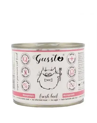 GUSSTO Cat Fresh Beef CARNE PROASPĂTĂ DE VITĂ 200 g