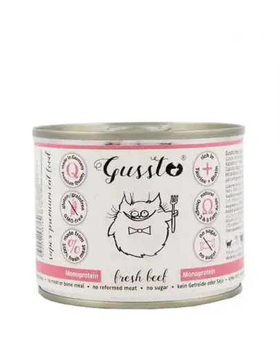 GUSSTO Cat Fresh Beef conserva cu vita pentru pisici 6x200 g