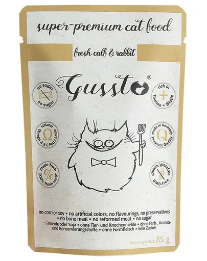 GUSSTO Cat Fresh Calf & Rabbit hrana superpremium pisici 24x85 g iepure si vitel