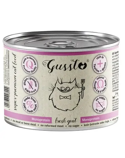 GUSSTO Cat Fresh Goat 200 g hrană pisici umedă monoproteică cu capră
