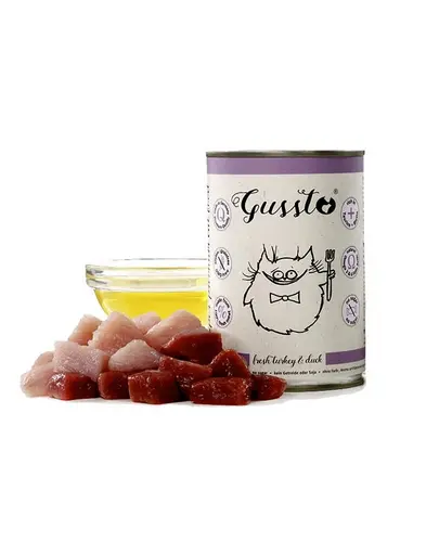 GUSSTO Cat Fresh Turkey & Duck CARNE PROASPĂTĂ DE CURCAN CU RAŢĂ 400 g