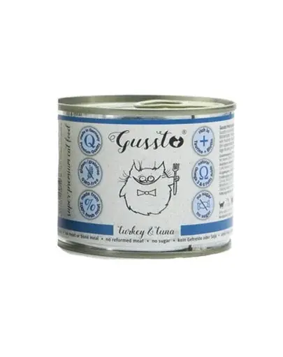 GUSSTO Cat Fresh Turkey & Tuna CARNE PROASPĂTĂ DE CURCAN CU TON 200 g