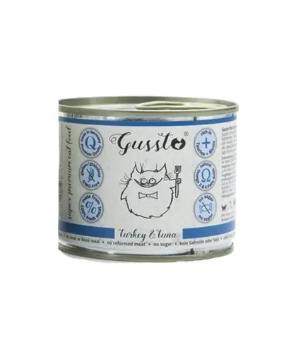 GUSSTO Cat Fresh Turkey&Tuna ton si curcan pentru pisici 12x200 g