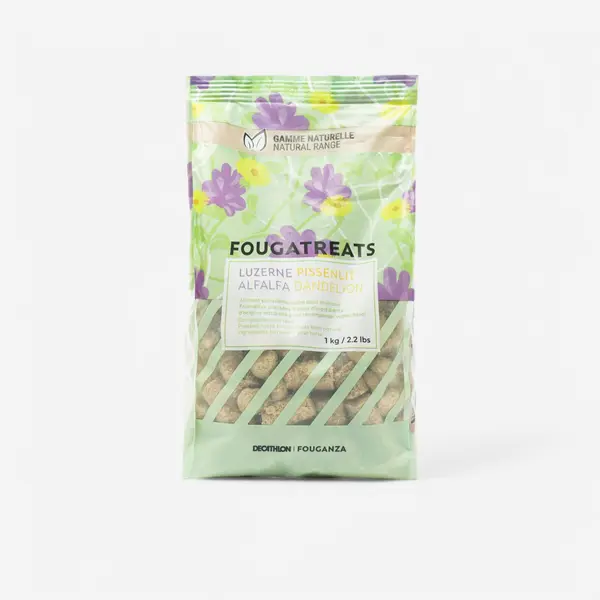 Gustări echitație cal / ponei Fougatreat natural 1kg Păpădie - Lucernă