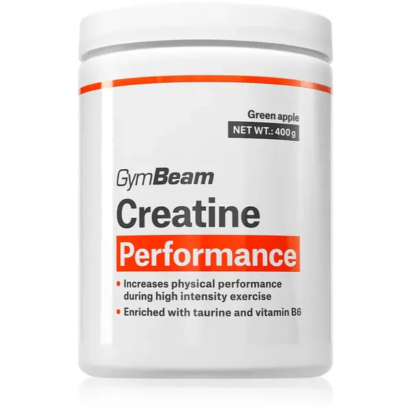GymBeam Creatine Performance pulbere pentru susținerea performanțelor sportive aroma Green Apple 400 g