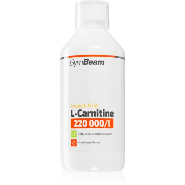 GymBeam L-Carnitine 220 000 mg/l supliment alimentar pentru sportivi aroma Tropical Fruit 500 ml