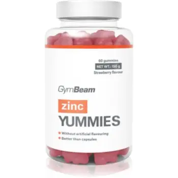 GymBeam Zinc Yummies bomboane tip jeleu pentru susținerea sistemului imunitar, a frumuseții părului și a tenului și pentru sănătatea dinților
