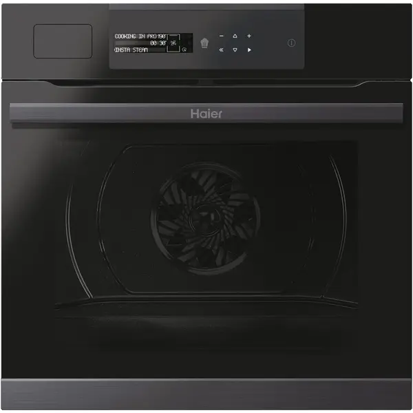 HAIER Cuptor incorporabil Haier HWO60SM5S5BH, Electric, 70 l, Autocuratare catalitica, Interfata I-MESSAGE TAD STEAM, WiFi + Bluetooth, Sonda temperatura cu fir, Softclose, Clasa A+, Negru