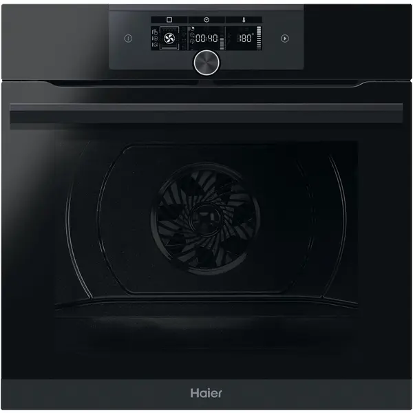 HAIER Cuptor incorporabil Haier HWO60SM6F5BH, Electric, 70 l, Autocuratare catalitica, Clasa A+, Conectivitate wi-fi, Interfata I-Turn, Ghidaj telescopic, Softclose, Sticla neagra
