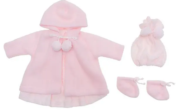 Haine pentru păpuși Asi Dolls - Lea, palton roz, pălărie și șosete, 46 cm
