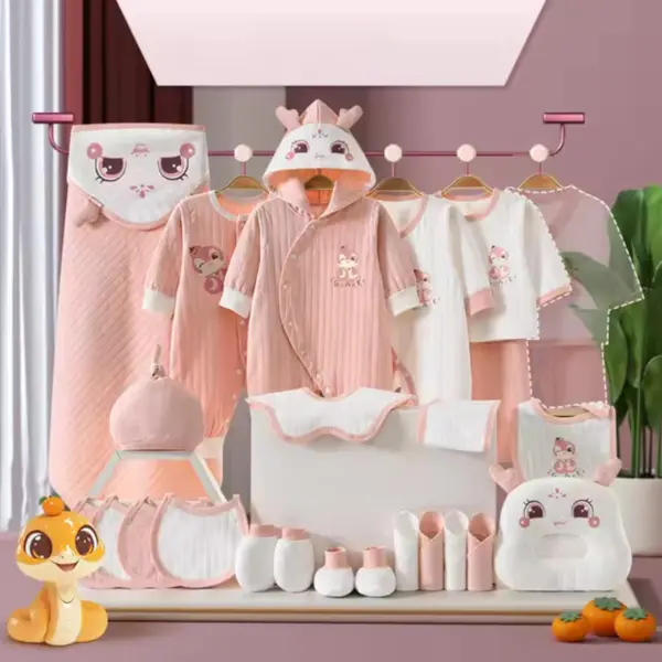 Hăinuțe Cadou Bebe Set 24 Piese Dragon Roz - 3-6 luni