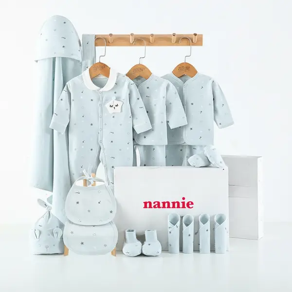 Hăinuțe Cadou Bebe Set Albastru 18 Piese Little Baby - 0-3 luni