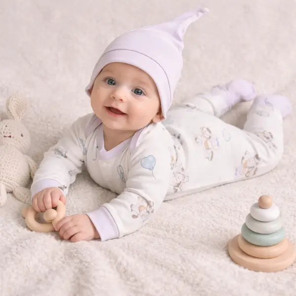 Hăinuțe Cadou Bebe Set Mov 25 Piese Little Bear - 3-6 luni