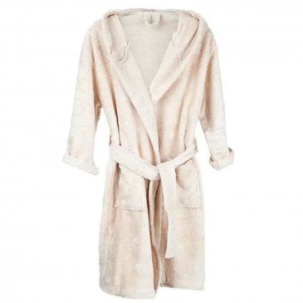 Halat de baie frotir din bambus pentru copii 8-10 ani Frosted Almond