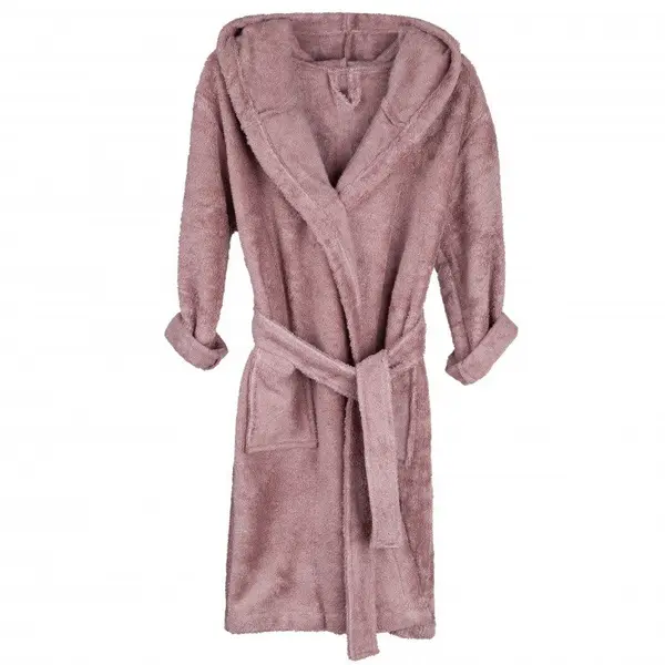 Halat de baie frotir din bambus pentru copii 8-10 ani Mellow Mauve