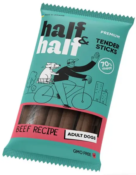 HALF&HALF Recompense pentru câini, batoane cu Vită 100g