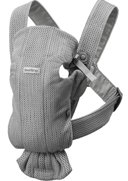 Ham Mini Babybjorn 021018E1, Multiple pozitii de purtare, 3D Mesh, 0-1 an, 3.5-11 kg (Gri)