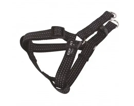 Ham pentru caini Pet Expert, marimea S, reflectorizant, 1.5 x 30 - 50 cm, negru