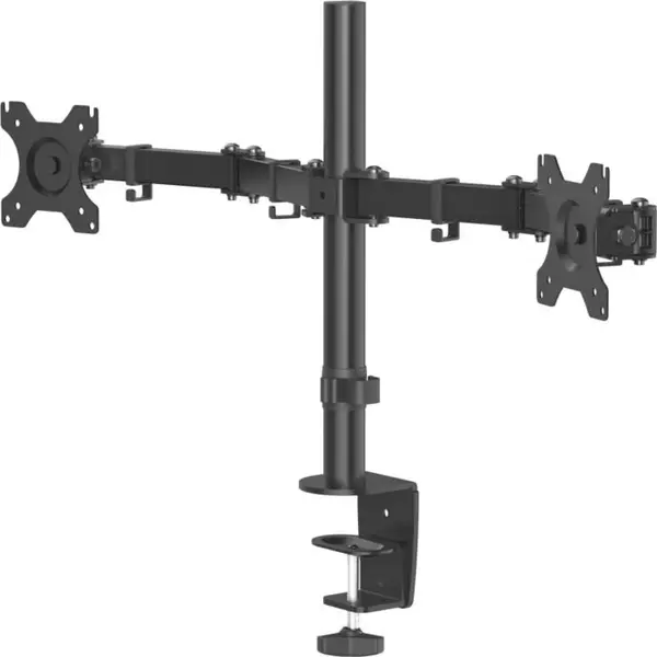 Hama Suport Hama pentru monitor, 2 brate, reglabil pe inaltime, pivotant-inclinat, 13-32, 8 kg, Negru