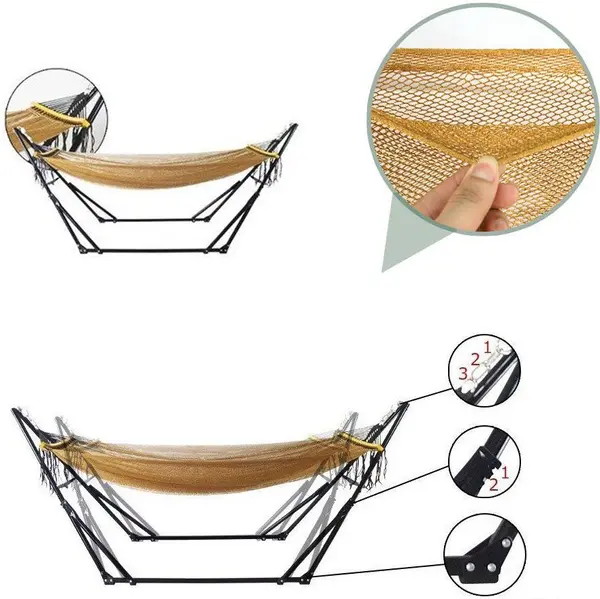 Hamac cu suport metalic Maxima - 260 х 75 х 100 cm, până la 100 kg
