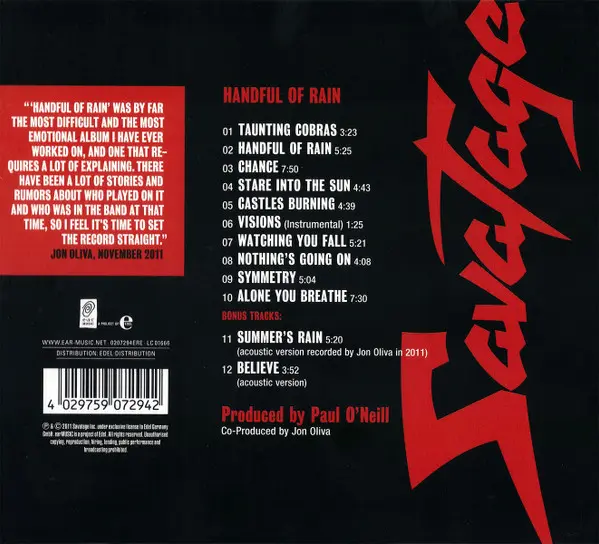 Handful Of Rain | Savatage