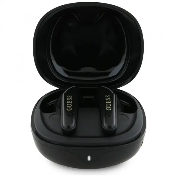 Handsfree Bluetooth Guess Flat Classic Logo Electroplated, TWS, Negru