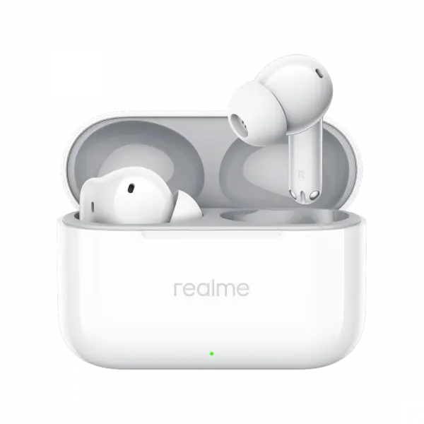 Handsfree Bluetooth Realme Buds T200, TWS, ANC, MultiPoint, Alb