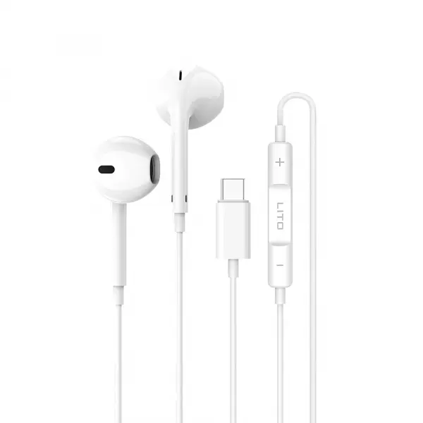 Handsfree USB-C Lito LF01T, Alb