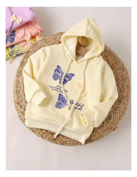 Hanorac crem, fetita Butterfly