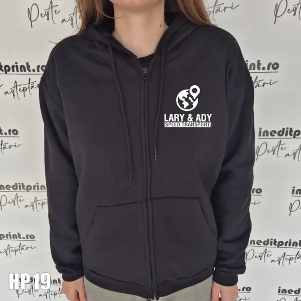 Hanorac cu fermoar pentru echipa ta! HP19 Negru, XL