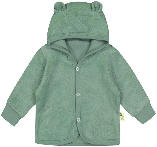 Hanorac cu urechi pentru copii Bio Baby - 56 cm, 1-2 luni, verde frotte