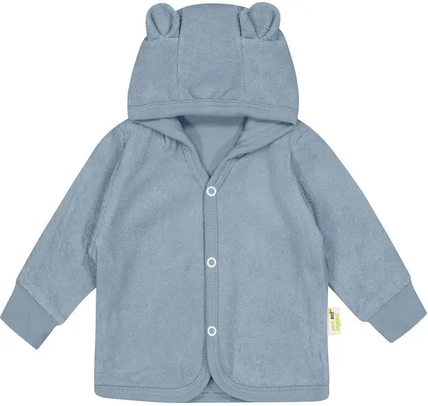 Hanorac cu urechi pentru copii Bio Baby - 68 cm, 4-6 luni, albastru frotte