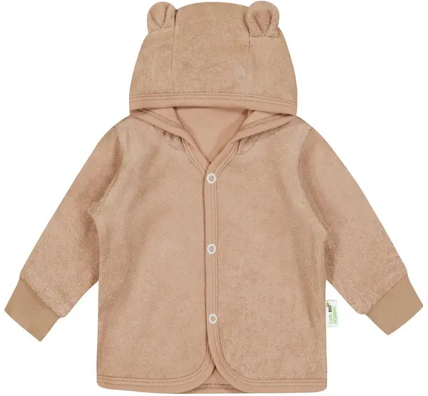 Hanorac cu urechi pentru copii Bio Baby - Bumbac frotte, 56 cm, 1-2 luni