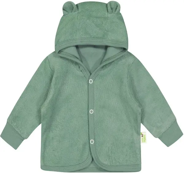 Hanorac cu urechiușe pentru bebeluși Bio Baby - 86 сm, 12-18 luni, frotir verde