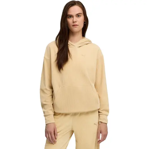 Hanorac femei Puma Ess Elevated Comfort Velour Rib Hoodie 68810783
