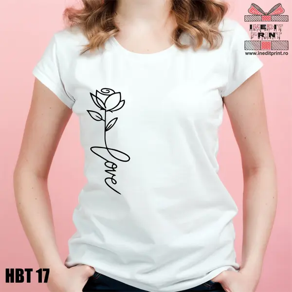 Hanorac, Tricou sau Bluza HBT17 S, Tricou damă alb drept