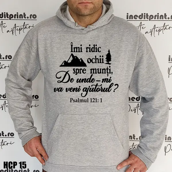 Hanorac Verset Psalmul 121:1 HPC15 2XL, Negru