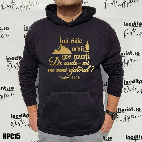 Hanorac Verset Psalmul 121:1 HPC15 3XL, Gri