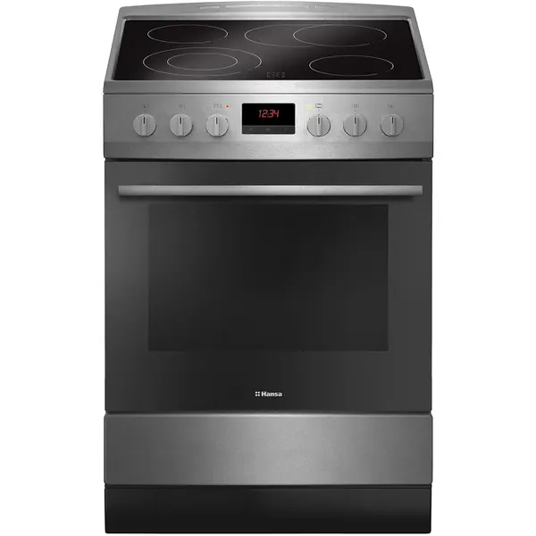 hansa Aragaz electric Hansa FCCX68219, 4 zone gatit, Cuptor electric, Grill, Clasa A, Inox