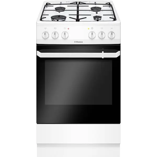 hansa Aragaz Hansa FCMW56069, 4 arzatoare pe gaz, plita email, cuptor electric, capacitate 67L, Alb